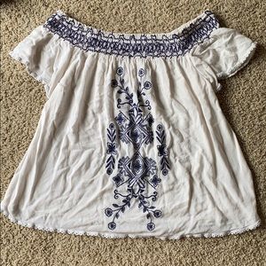 cream off the shoulder top